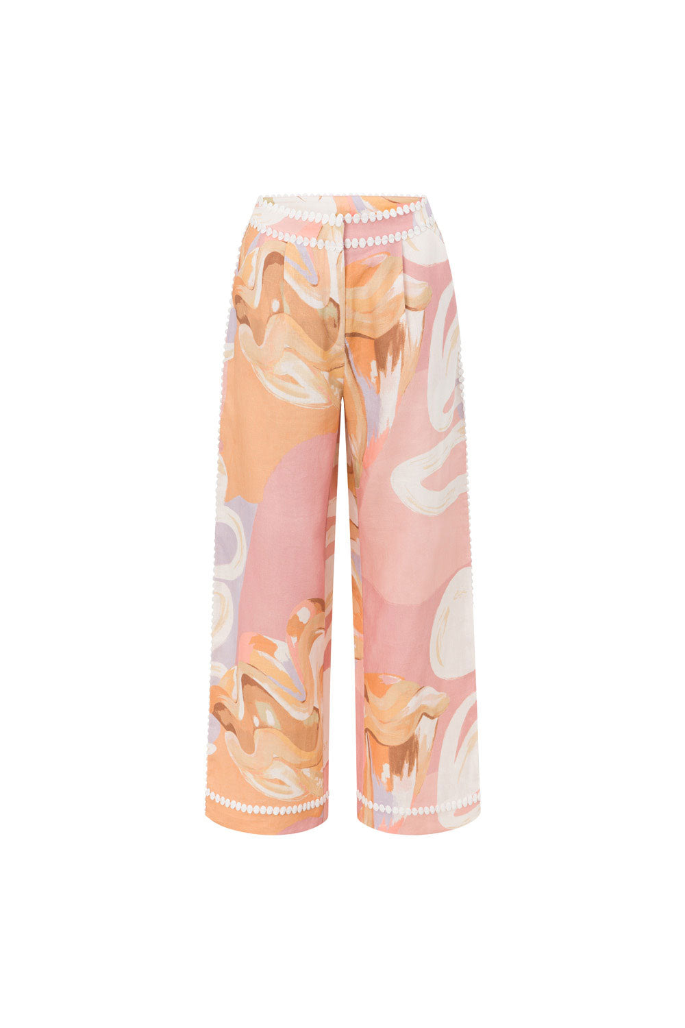 Olivia Sydney - Artistic Print High-Waisted Summer Pants