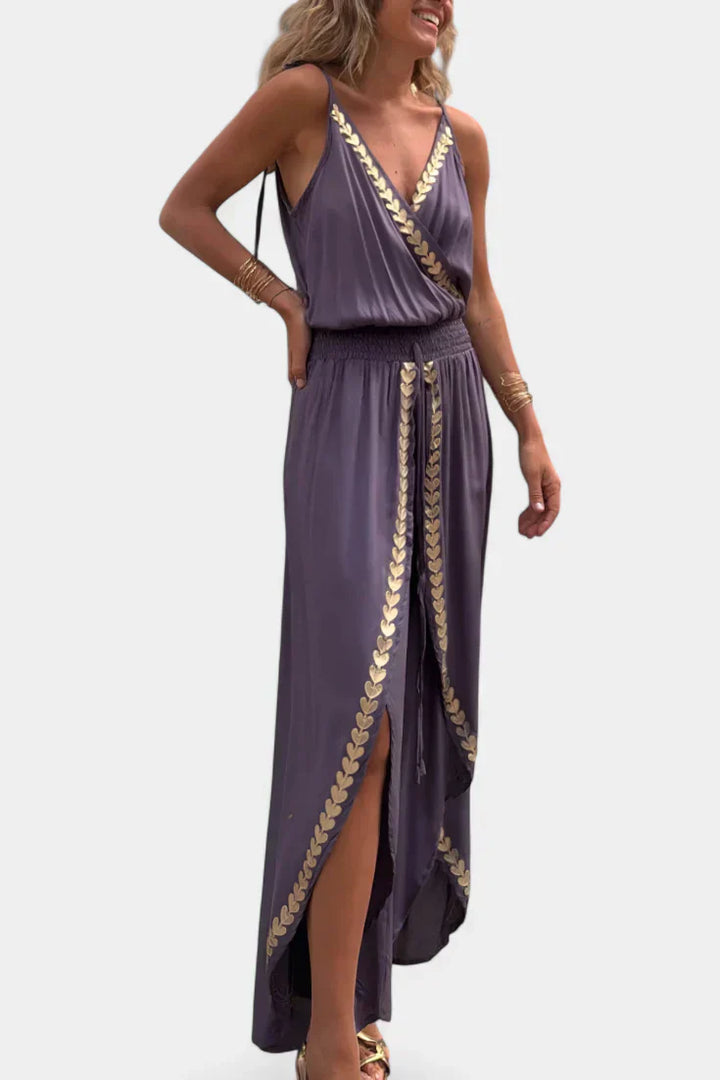 Olivia Sydney - Jumpsuit with Golden Details and Open Legs