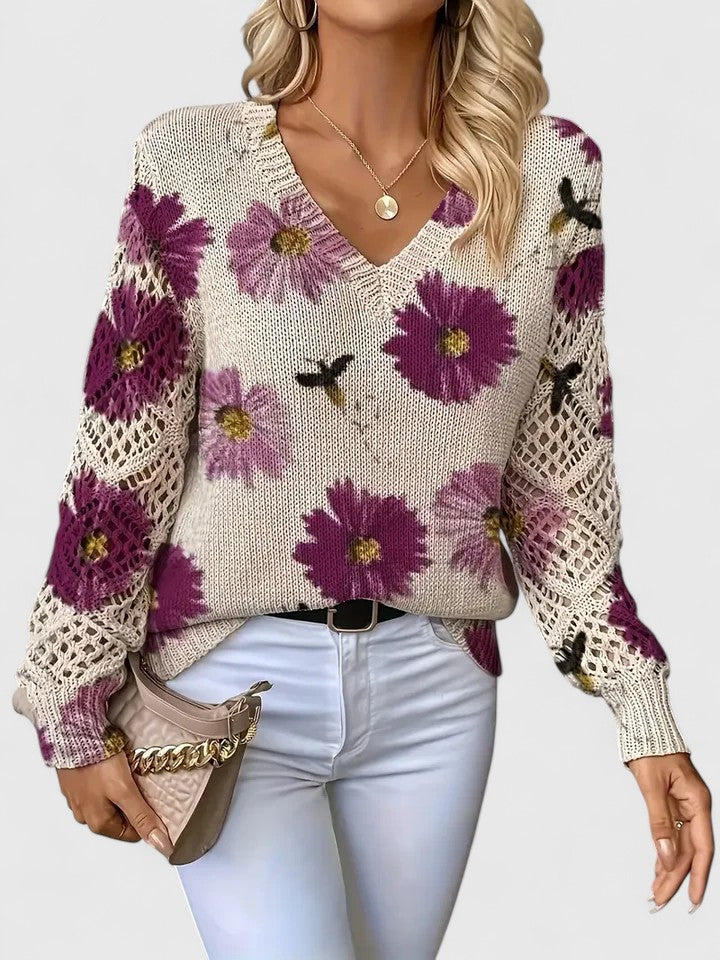 Olivia Sydney - Elegant Floral Print Sweater