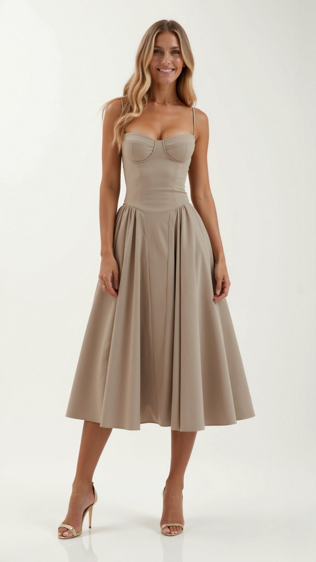 Olivia Sydney - Structured Bodice Midi Dress