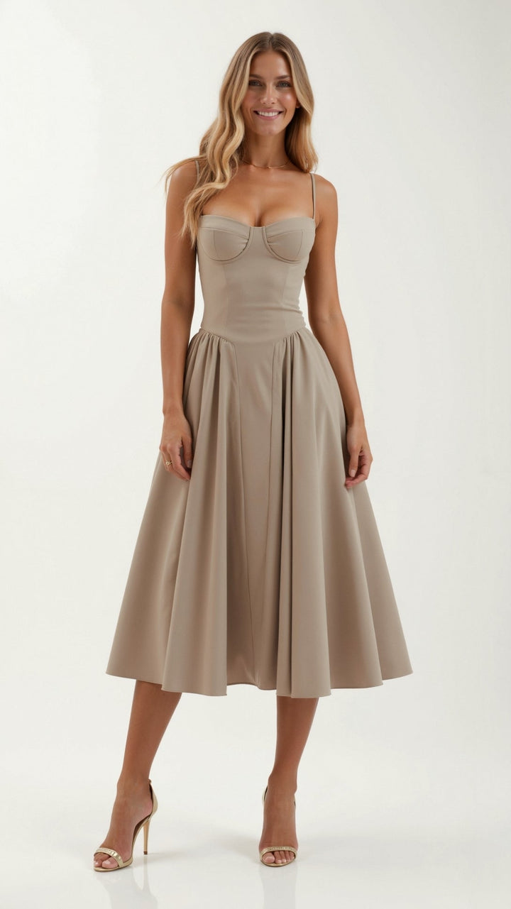 Olivia Sydney - Structured Bodice Midi Dress
