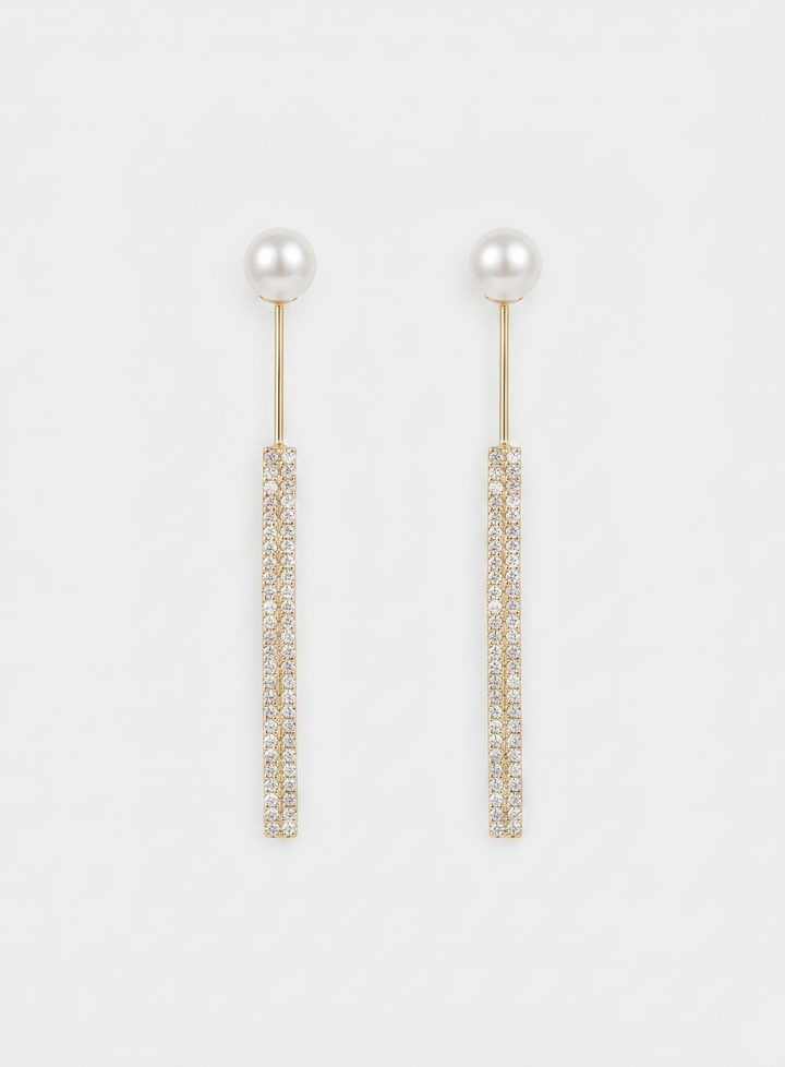 Olivia Sydney - Pearl Line Earrings