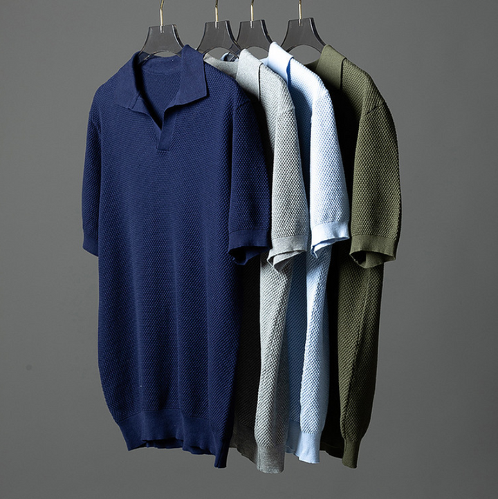 Olivia Sydney - Elegant Cotton Knit Polo Shirt