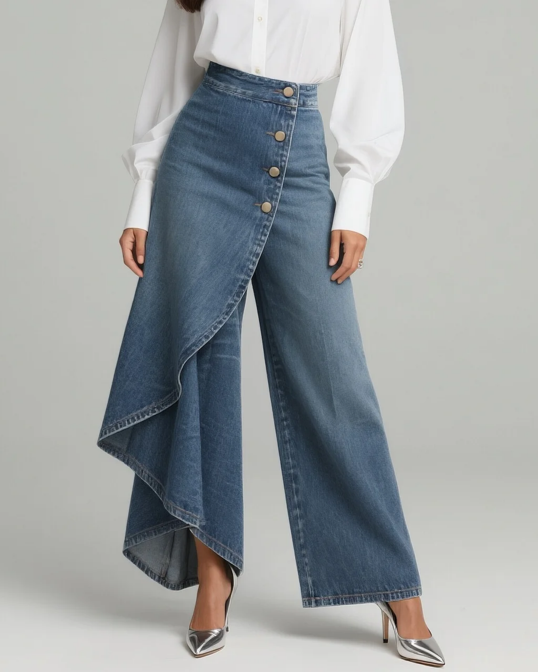 Olivia Sydney - Denim Pants with Waist Tie