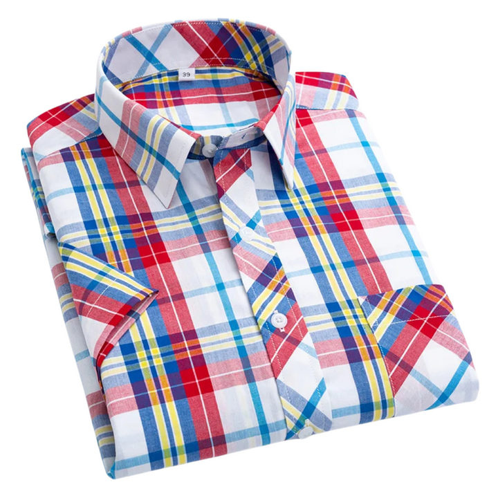 Olivia Sydney - Checkered Cotton Short Sleeve Shirt