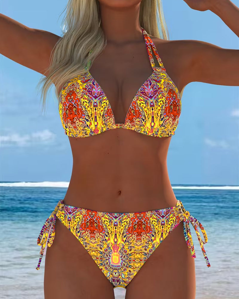 Olivia Sydney - Printed Halter Neck Bikini