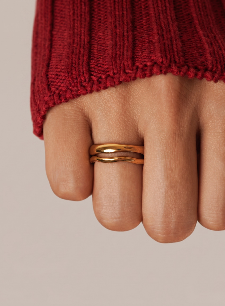 Olivia Sydney - Gold Link Ring Set