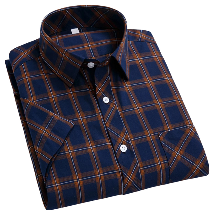 Olivia Sydney - Checkered Cotton Short Sleeve Shirt