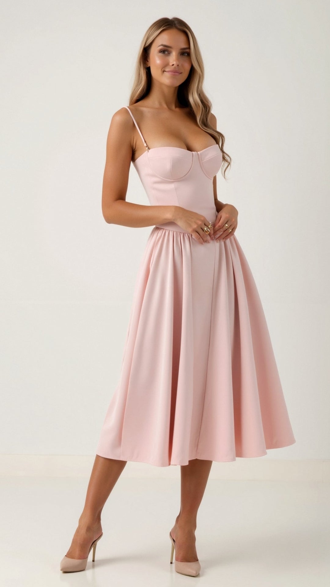 Olivia Sydney - Structured Bodice Midi Dress