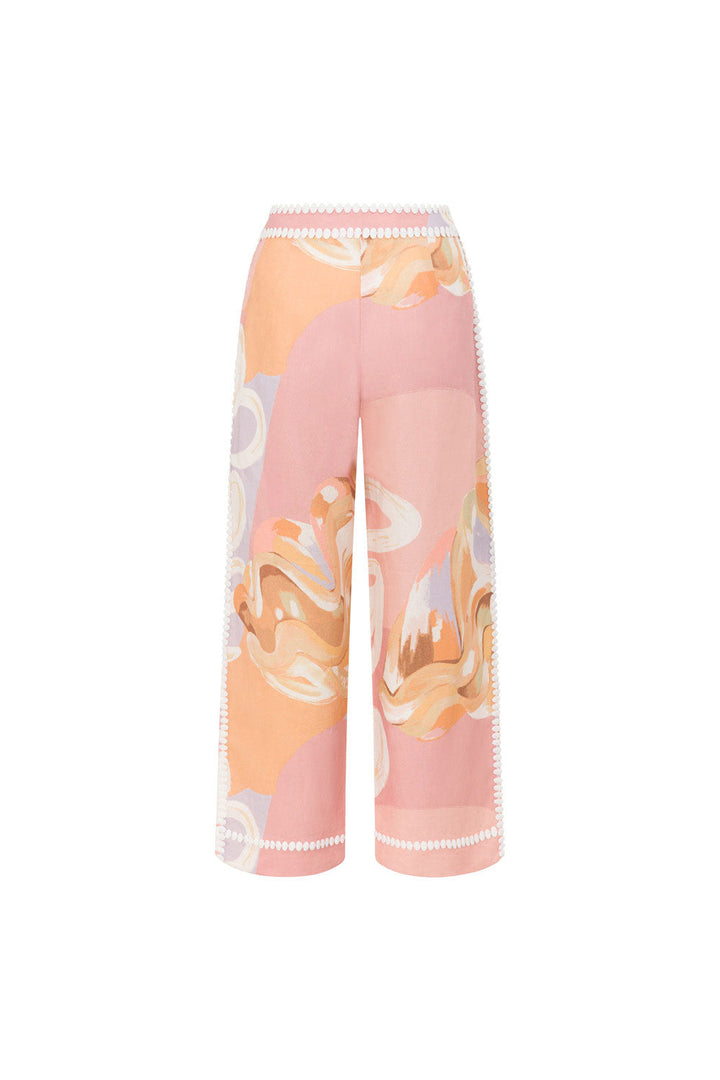 Olivia Sydney - Artistic Print High-Waisted Summer Pants