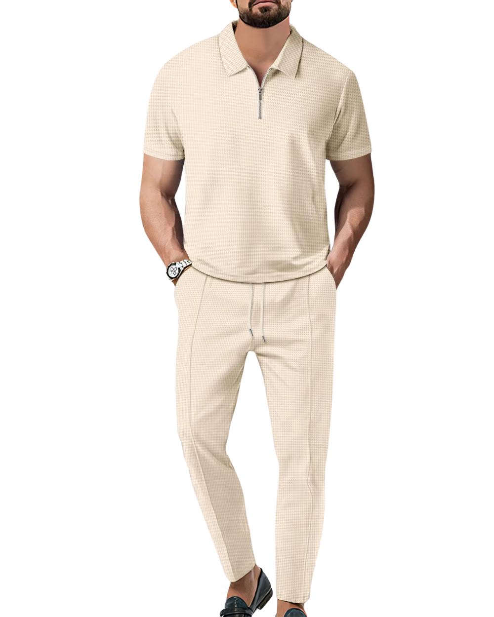Olivia Sydney - 2 Piece Zip Polo Set