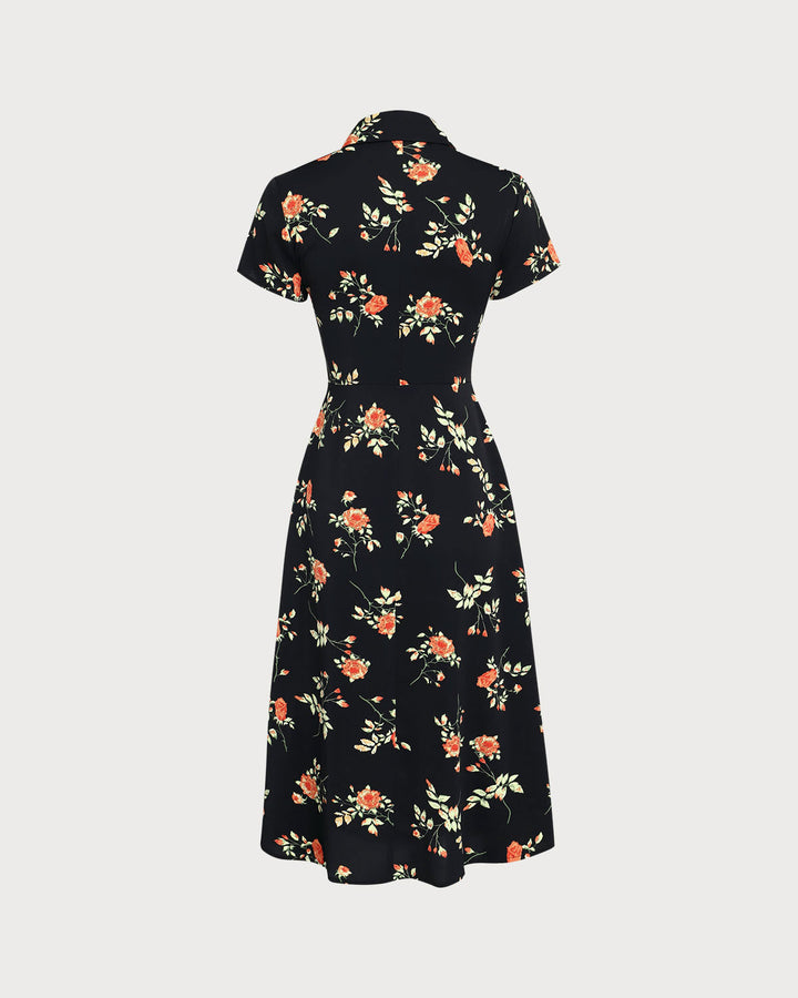 Olivia Sydney - Black Floral Midi Dress
