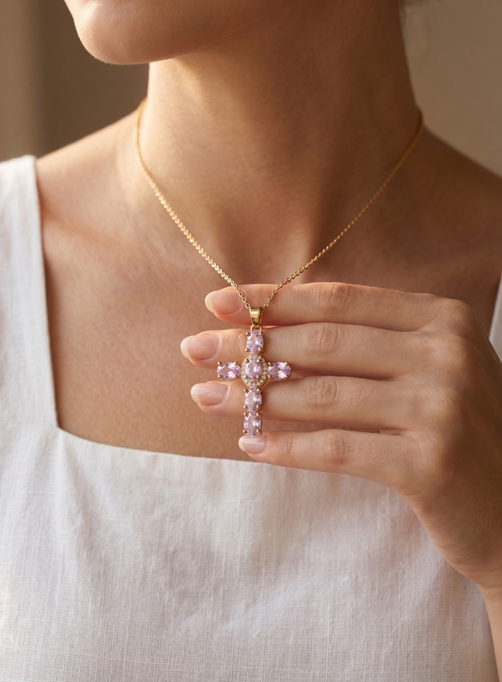 Olivia Sydney - Crystal Cross Light Necklace