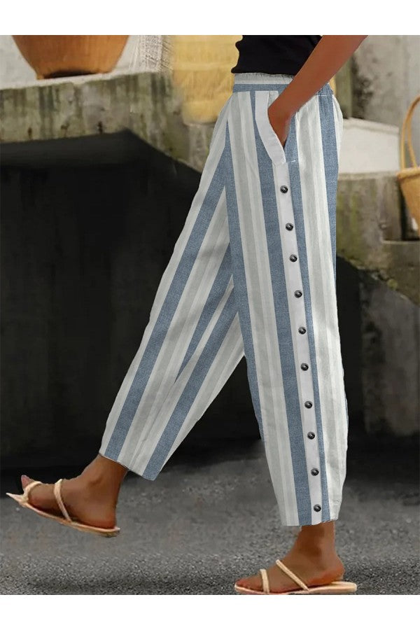 Olivia Sydney - Wide Casual Striped Pants