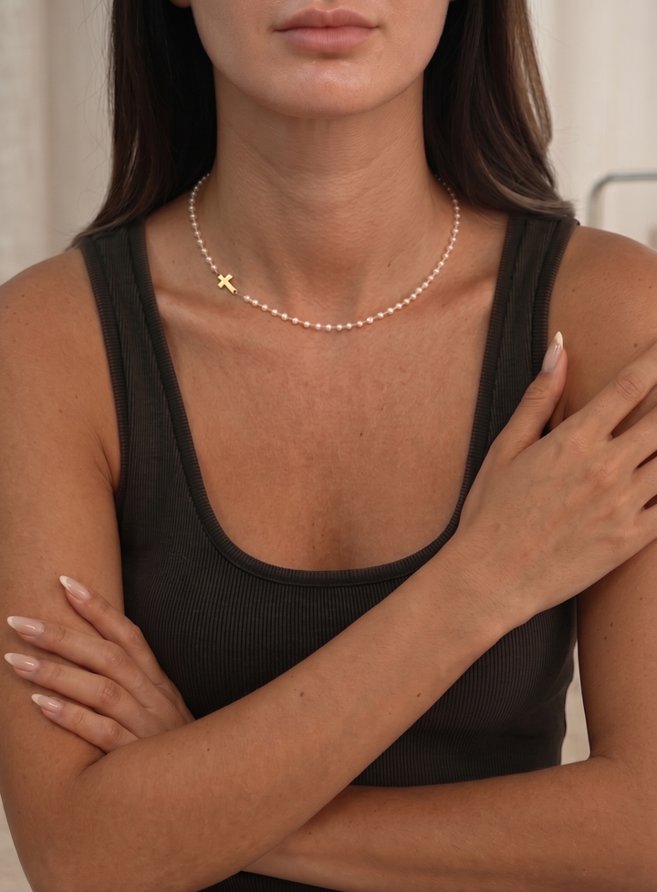 Olivia Sydney - Cross and Pearl Necklace