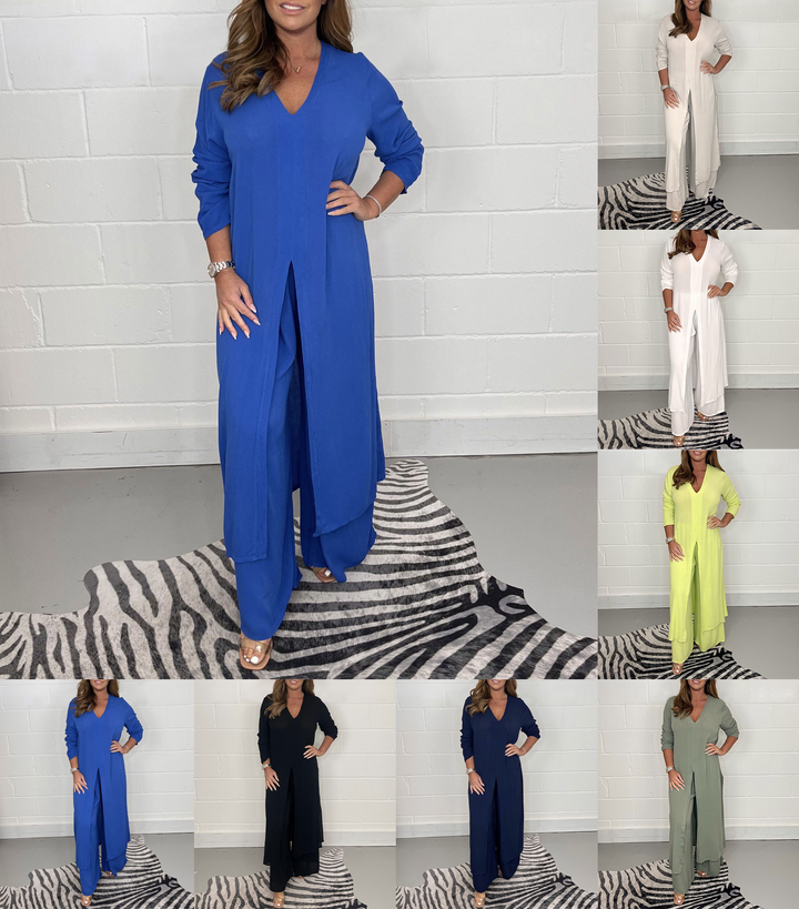 Olivia Sydney - Casual Two-Piece Set with V-Neck