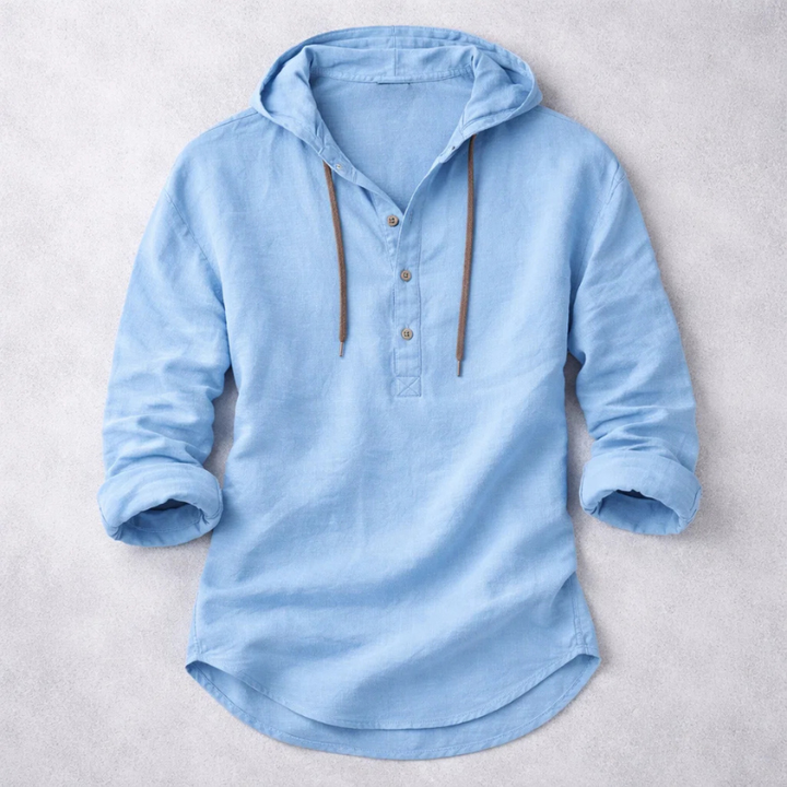 Olivia Sydney - Cotton-Linen Hoodie Shirt
