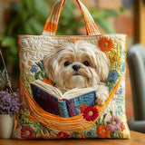 Ručno Rađene Torbe - Shih Tzu s Knjigama i Cvijećem