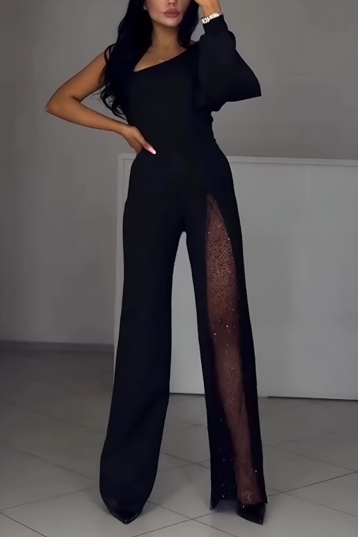 Olivia Sydney - Elegant One-Shoulder Jumpsuit with Shiny Details