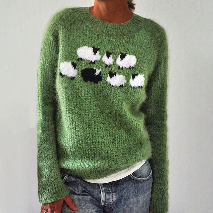 Olivia Sydney - Green Printed Long Sleeve Sweater