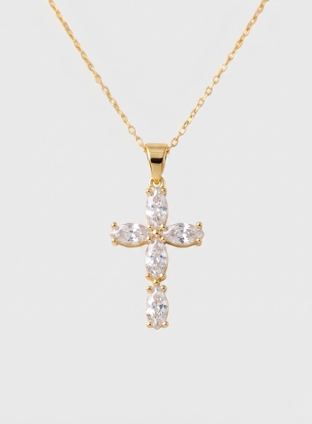Olivia Sydney - Golden Flower Cross Necklace
