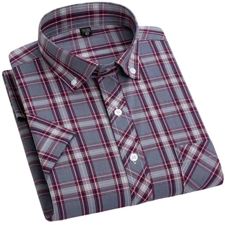 Olivia Sydney - Checkered Cotton Short Sleeve Shirt