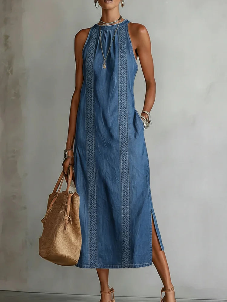 Olivia Sydney - Retro Lace Denim Dress