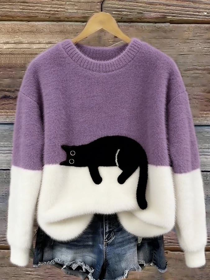 Olivia Sydney - Women's Cat Graphic Sweater