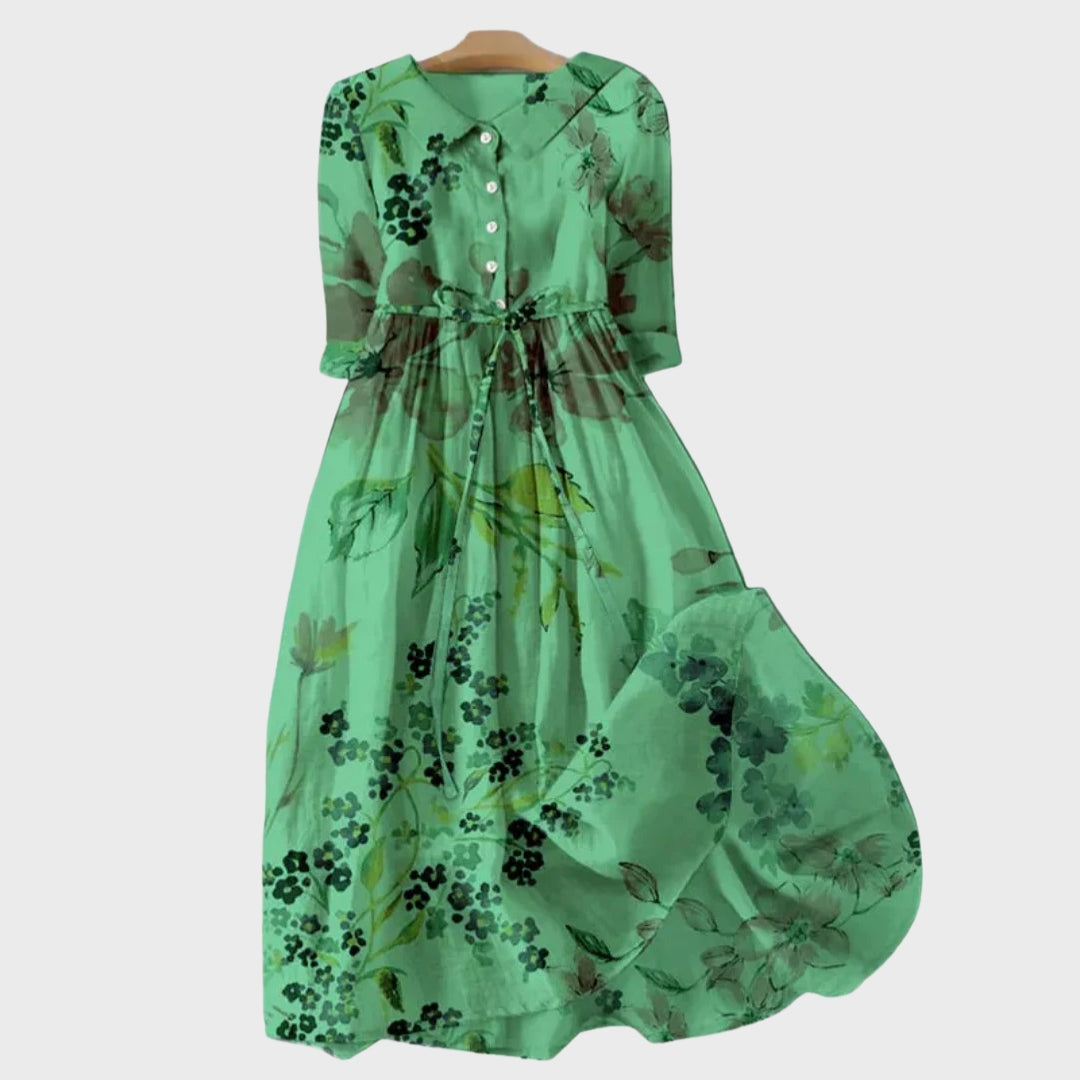 Olivia Sydney - Shadowed Floral Green Dress