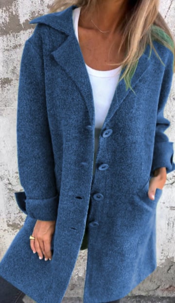 Olivia Sydney - Casual coat with lapels and single-breasted button closure