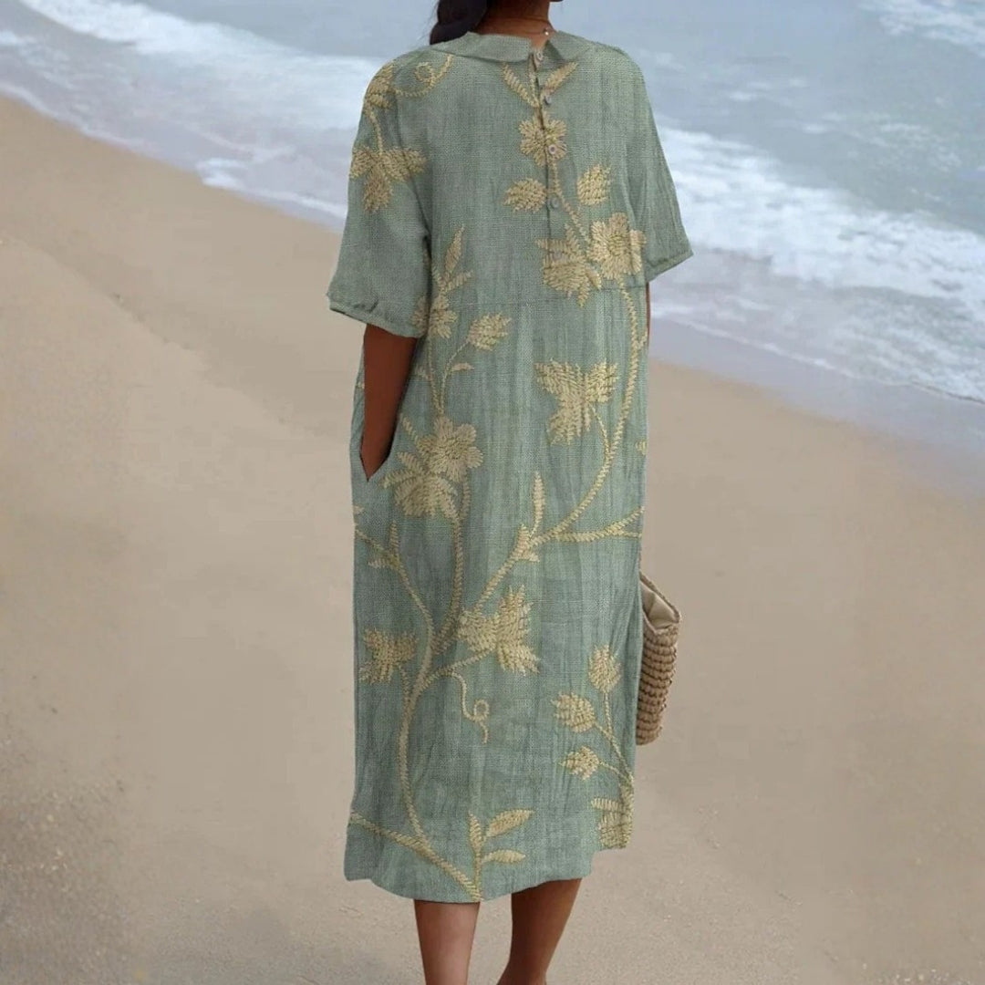 Olivia Sydney - Floral Dress with a Charming Peter Pan Collar