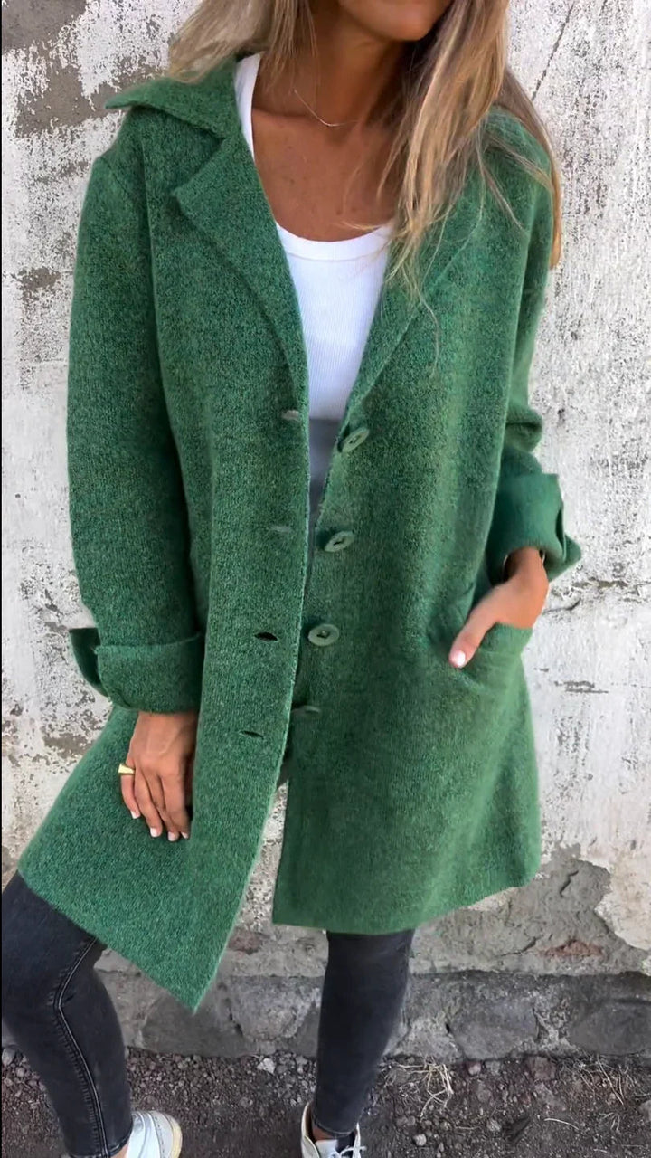 Olivia Sydney - Casual coat with lapels and single-breasted button closure