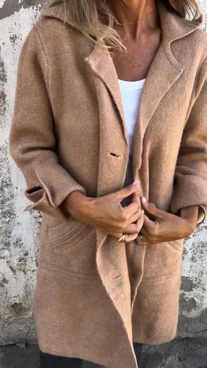 Olivia Sydney - Casual coat with lapels and single-breasted button closure