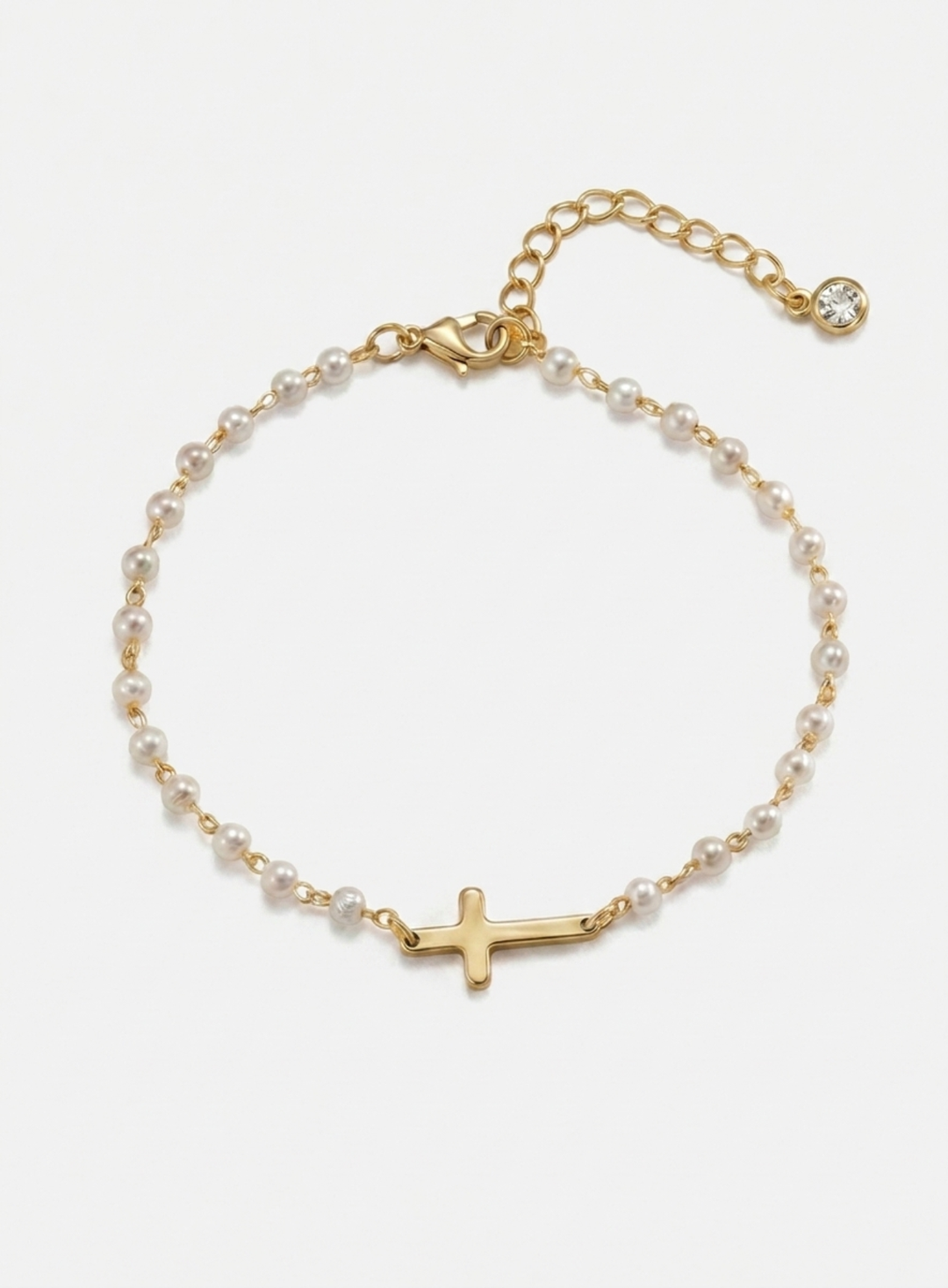 Olivia Sydney - Cross and Pearl Bracelet