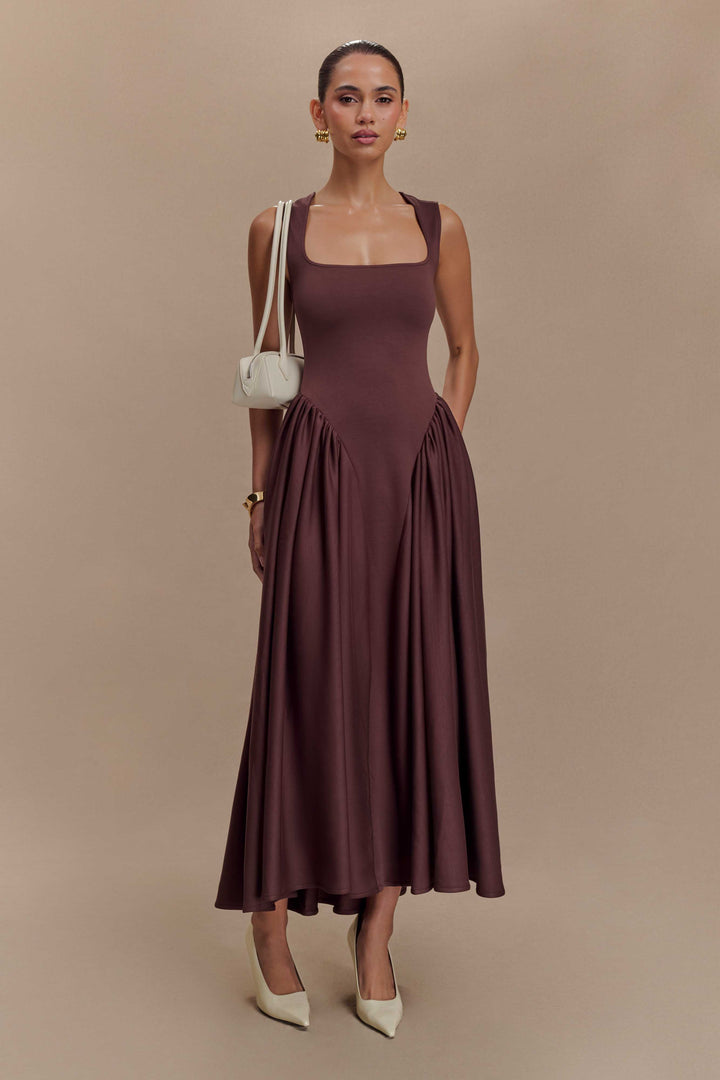 Olivia Sydney - Brown Knit Midi Dress