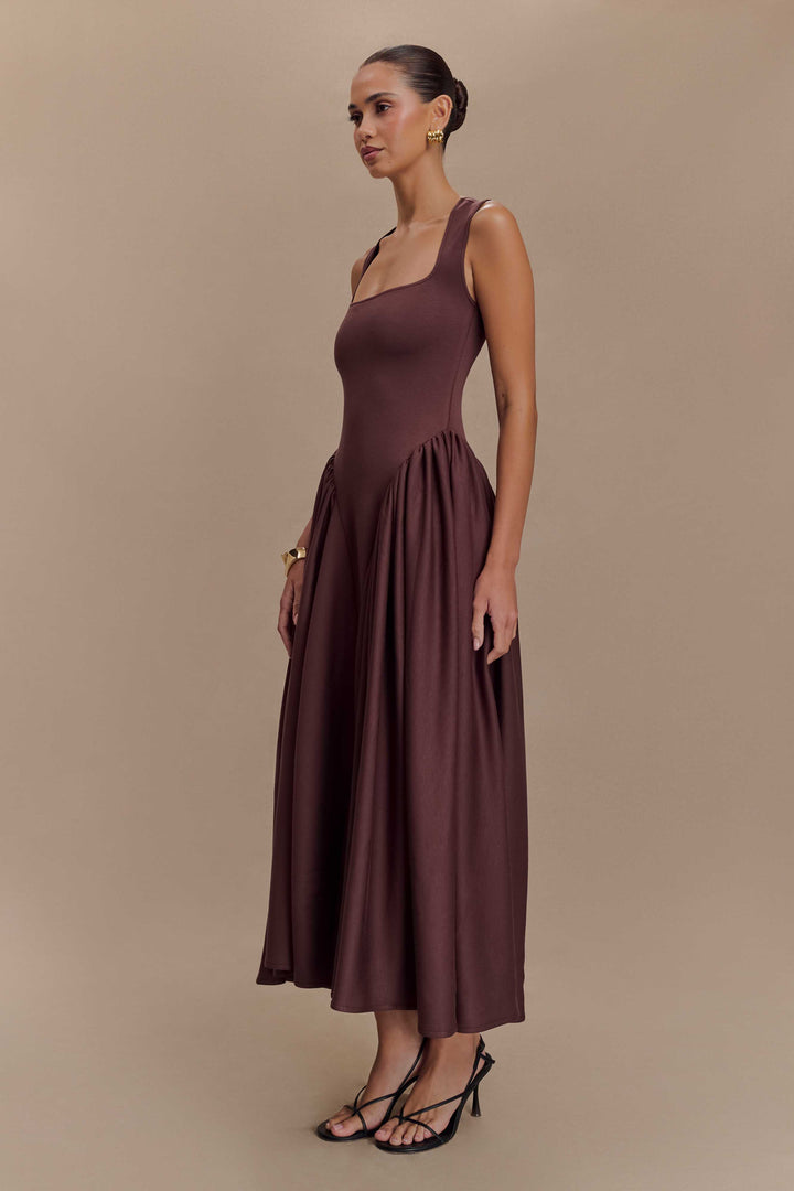 Olivia Sydney - Brown Knitted Midi Dress