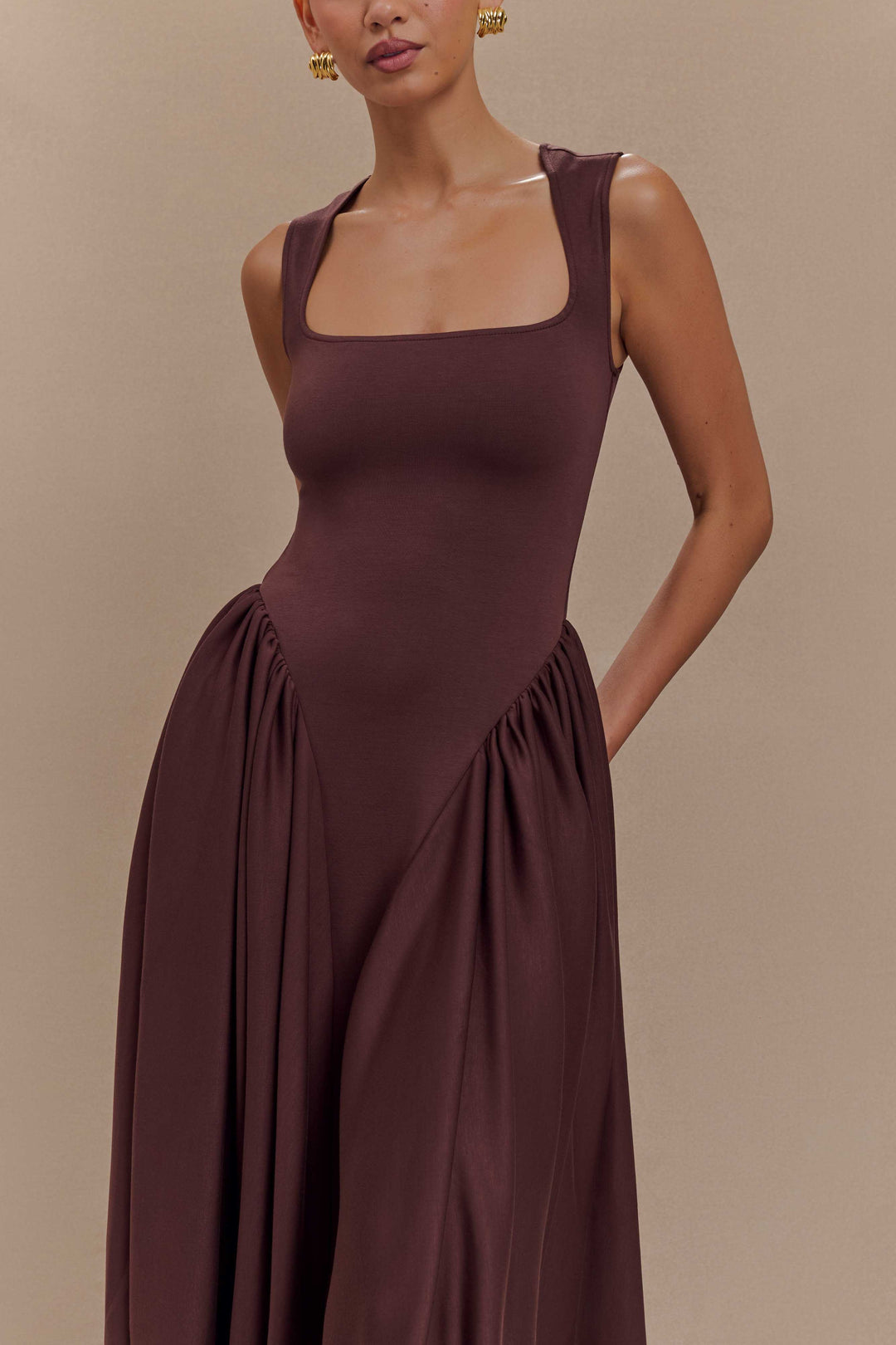Olivia Sydney - Brown Knit Midi Dress