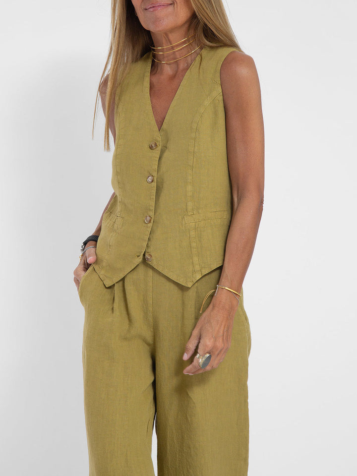 Olivia Sydney - Wide Leg Pants Set with Vest