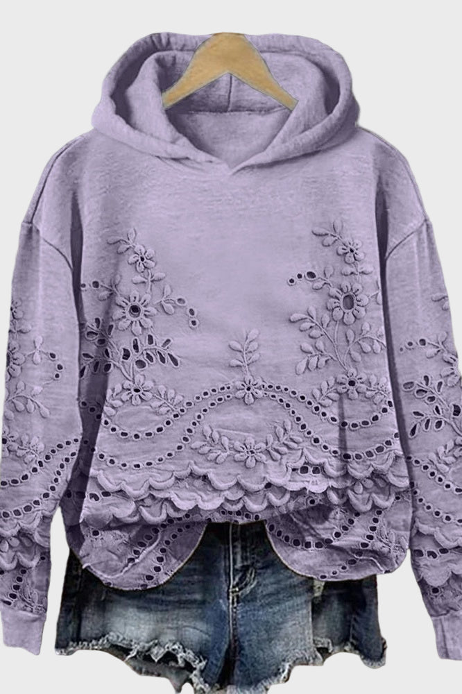 Olivia Sydney - Lace Hooded Sweatshirt