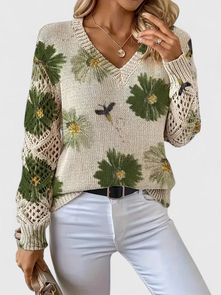 Olivia Sydney - Elegant Floral Print Sweater