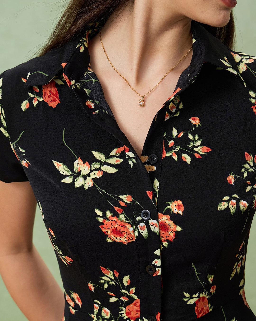 Olivia Sydney - Black Floral Midi Dress