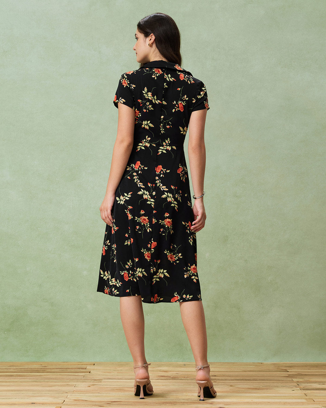 Olivia Sydney - Black Floral Midi Dress
