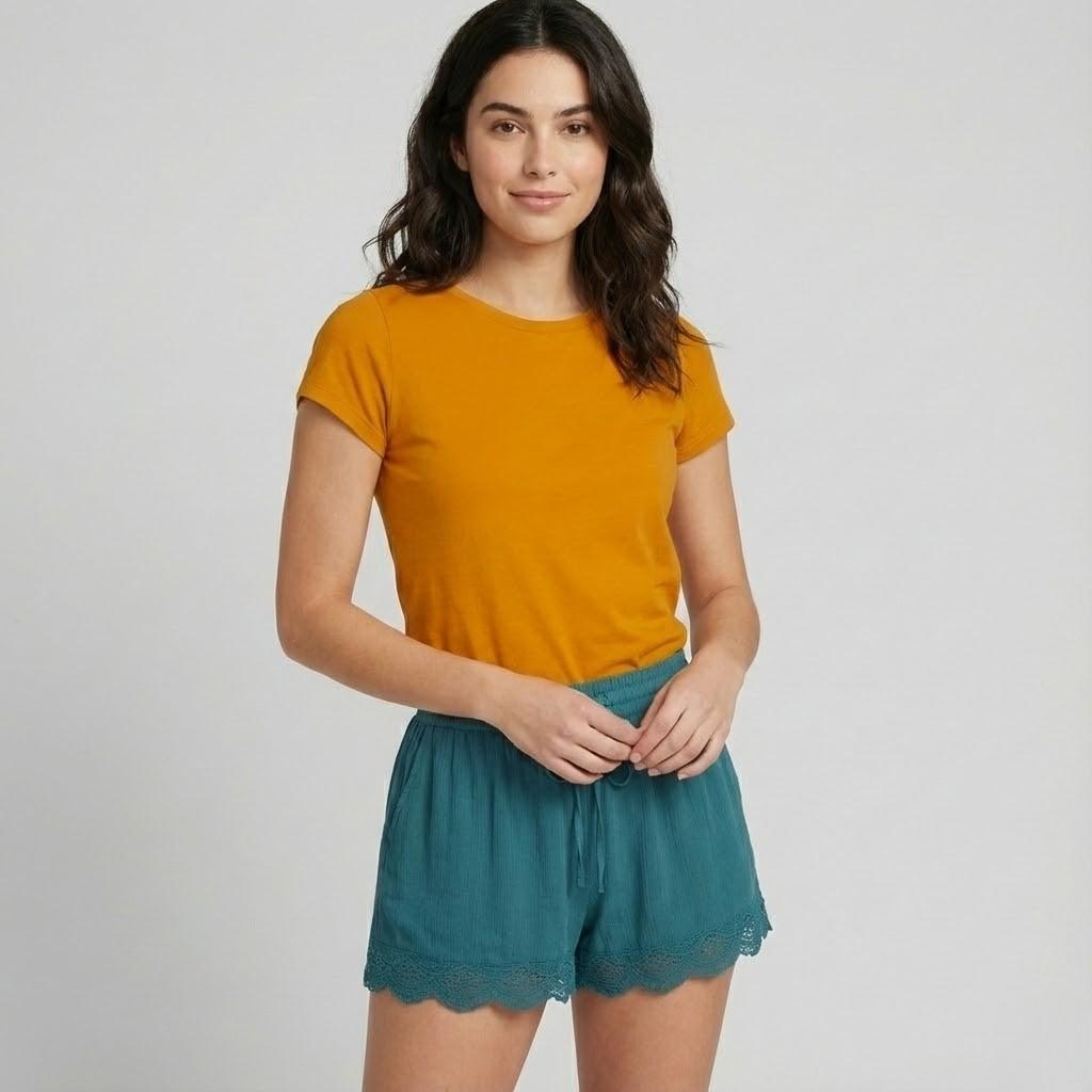 Olivia Sydney - Light Cotton Shorts with Elastic Waistband for Summer Comfort