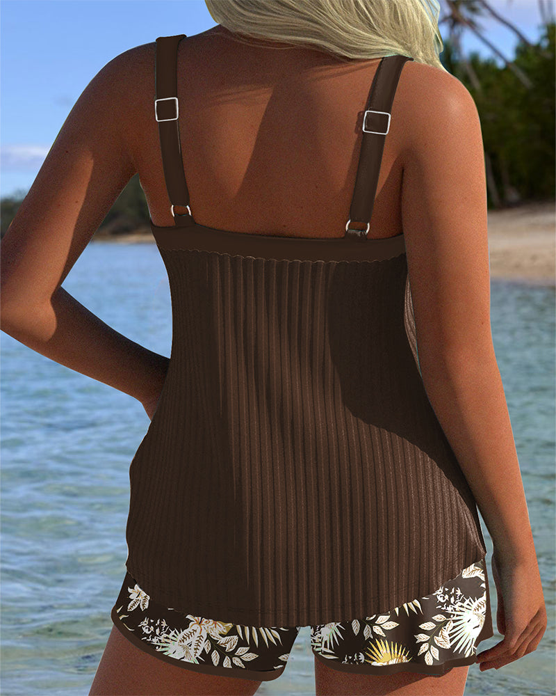 Olivia Sydney - Striped Tankini with Shorts