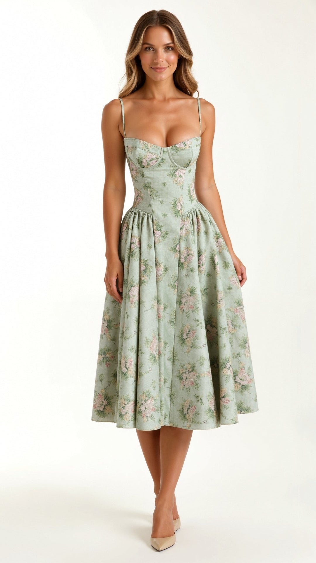 Olivia Sydney - Structured Bodice Midi Dress
