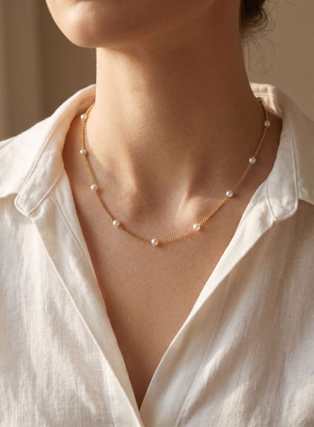 Olivia Sydney - Pearl Line Necklace