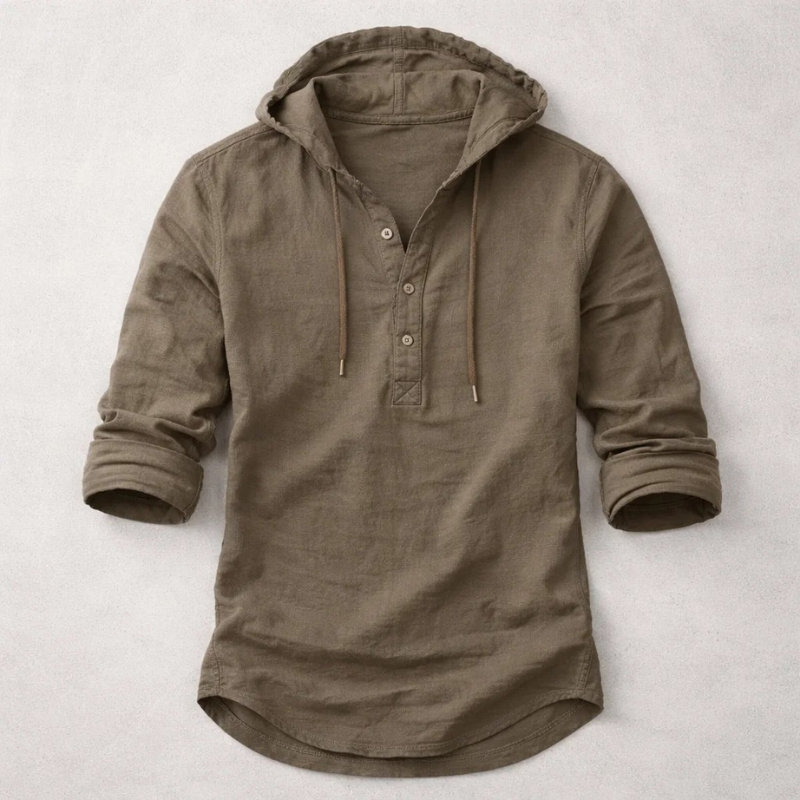 Olivia Sydney - Cotton-Linen Hoodie Shirt