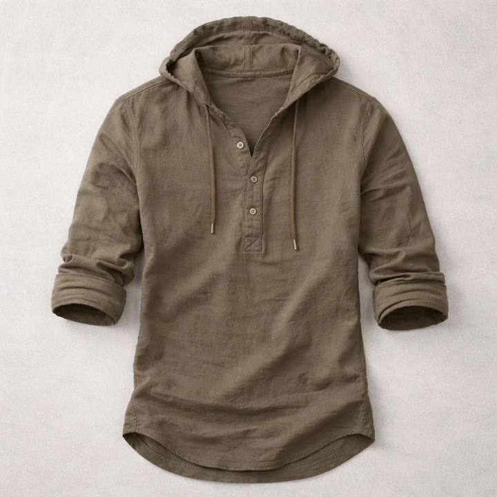 Olivia Sydney - Cotton-Linen Hoodie Shirt