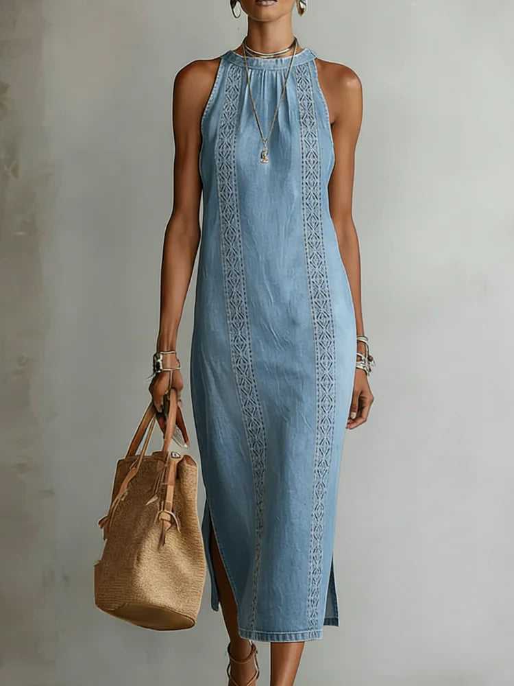 Olivia Sydney - Retro Lace Denim Dress
