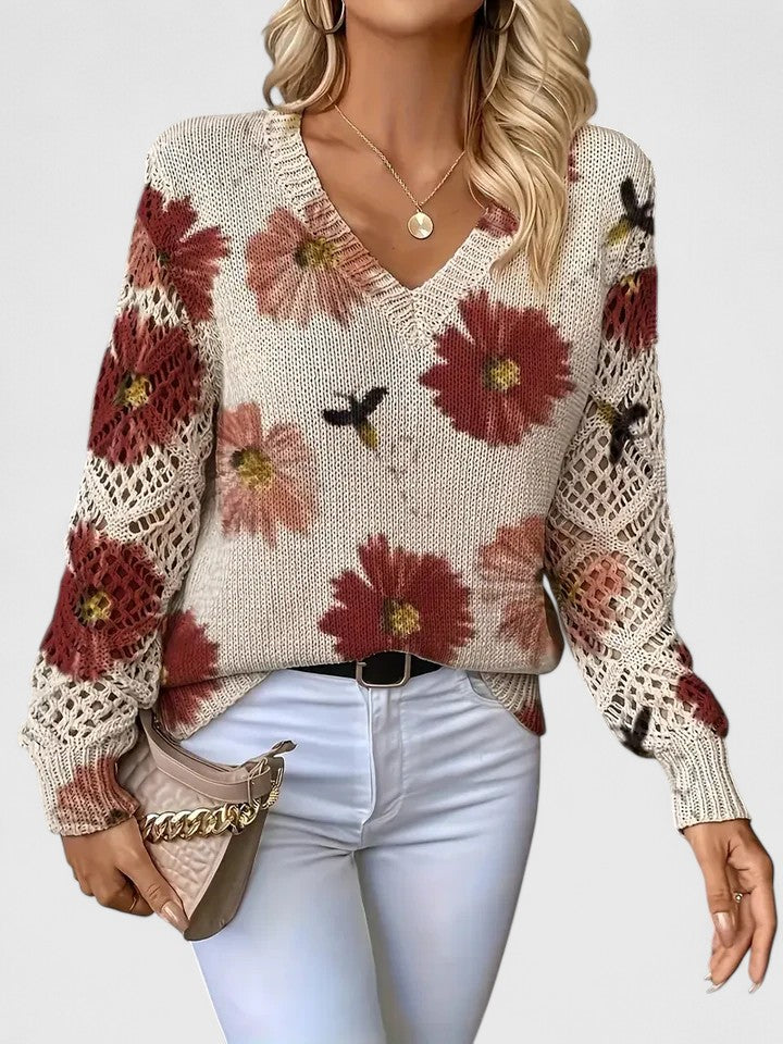 Olivia Sydney - Elegant Floral Print Sweater